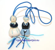 Delft blue lucky doll pair