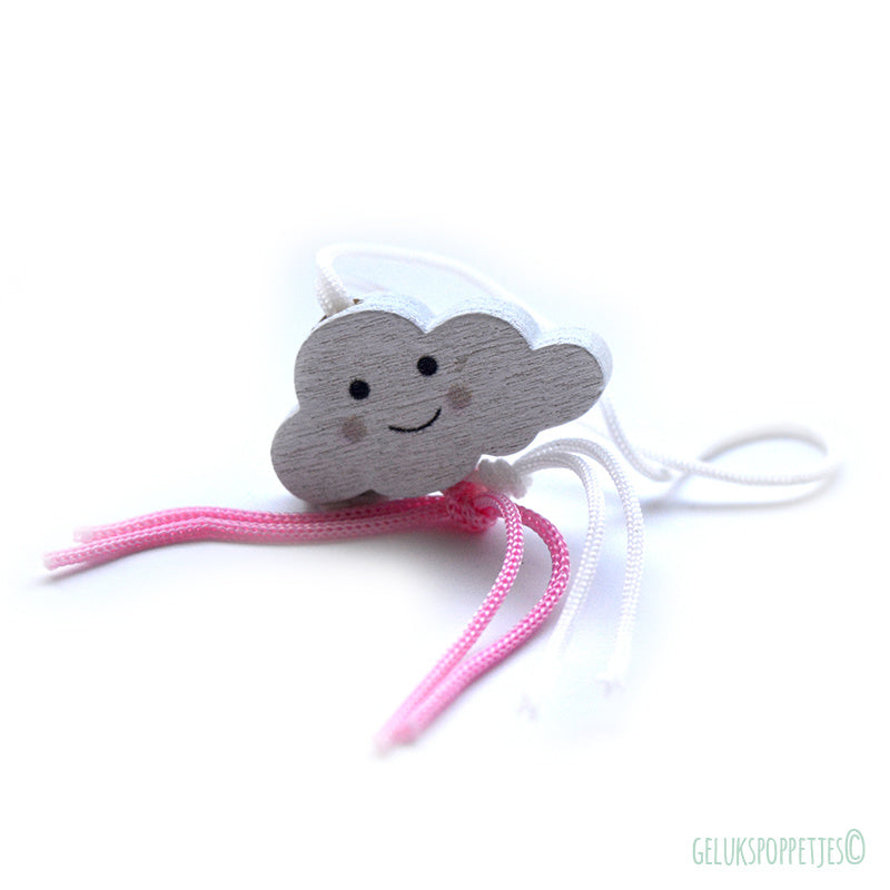 Gelukspoppetje wolkje roze
