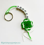 Key ring topper with lucky clover doll