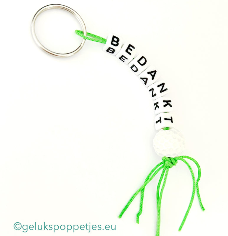 Bedankt Sleutelhanger mit Gelukspoppetje Golfball