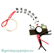 Thank you keychain with lucky charm camera