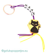 Name keychain with lucky cat doll