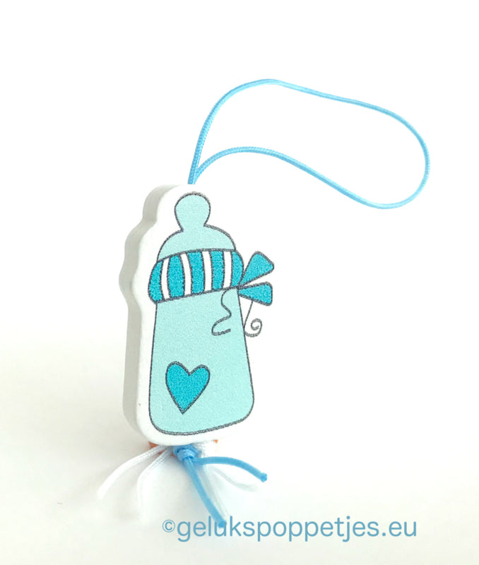 Gelukspoppetje babyflesje jongen