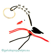 Naam sleutelhanger met ooievaar
