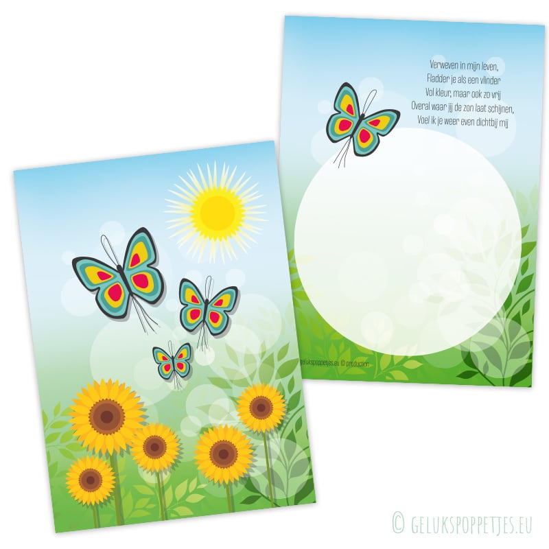 Butterfly and sunflower card