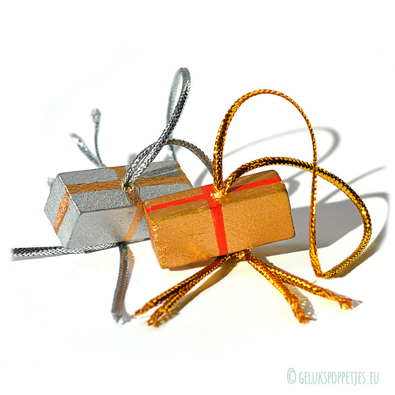 Gelukspoppetje cadeau goud en zilver