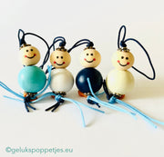 Lucky charms in blue, white and green tones