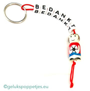 Sleutelhanger bedankt met gelukspoppetje voetballer