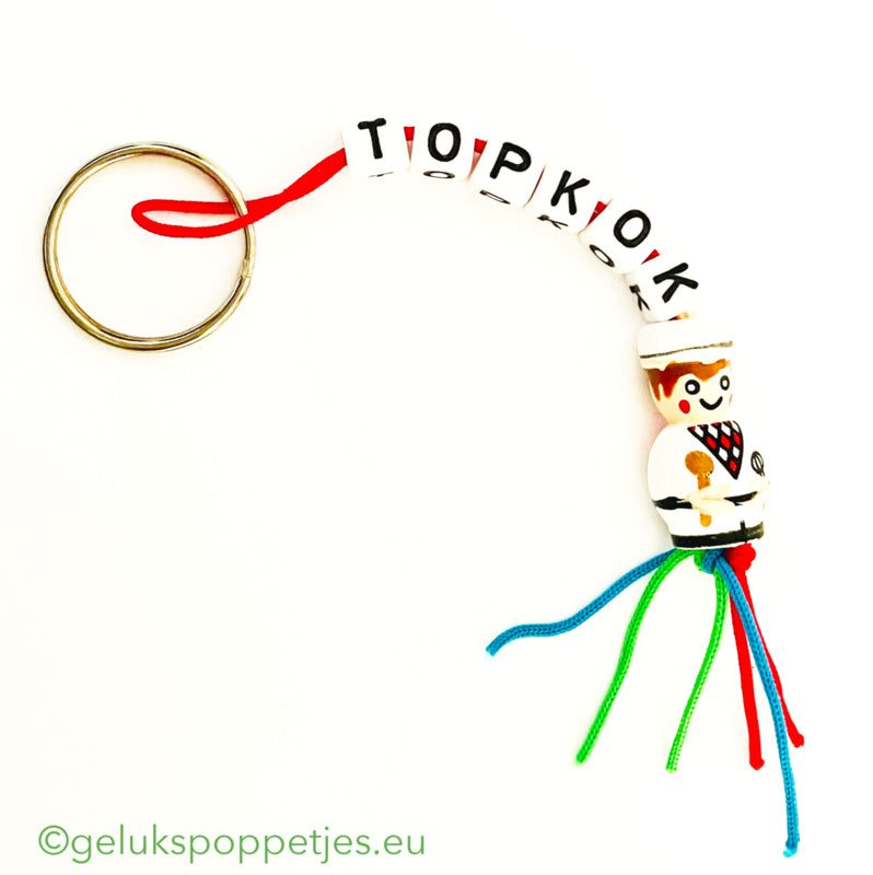 Sleutelhanger topkok met gelukspoppetje bakkertje