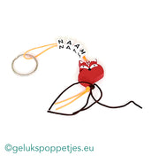 Name keychain with lucky fox doll