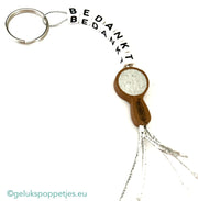 Thank you keychain with lucky charm mirror