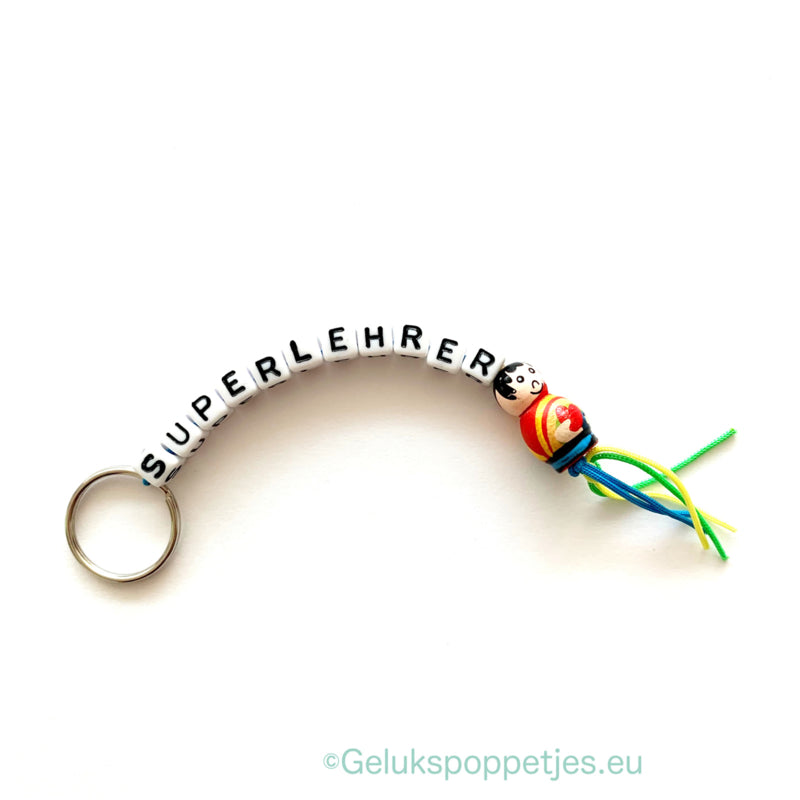 keychain superlehrer with rainbow lucky doll