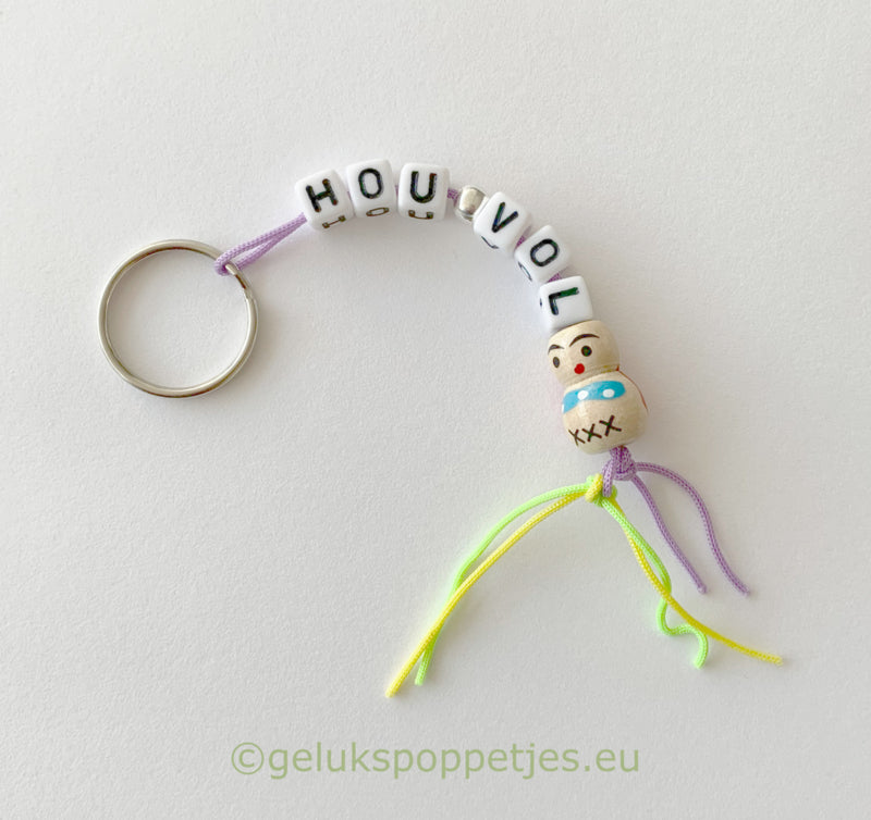 Keychain hold on with just a lucky charm