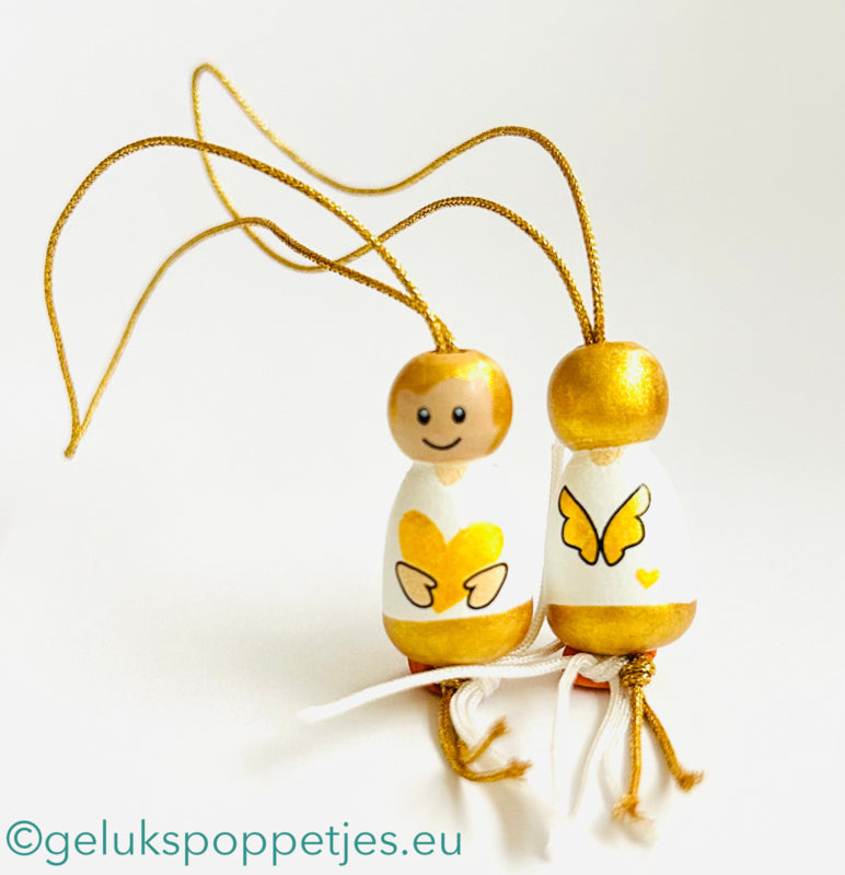 Gelukspoppetje gouden engel