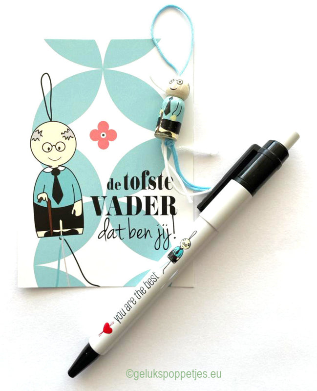Gelukspoppetjes pen you are the best vader en opa