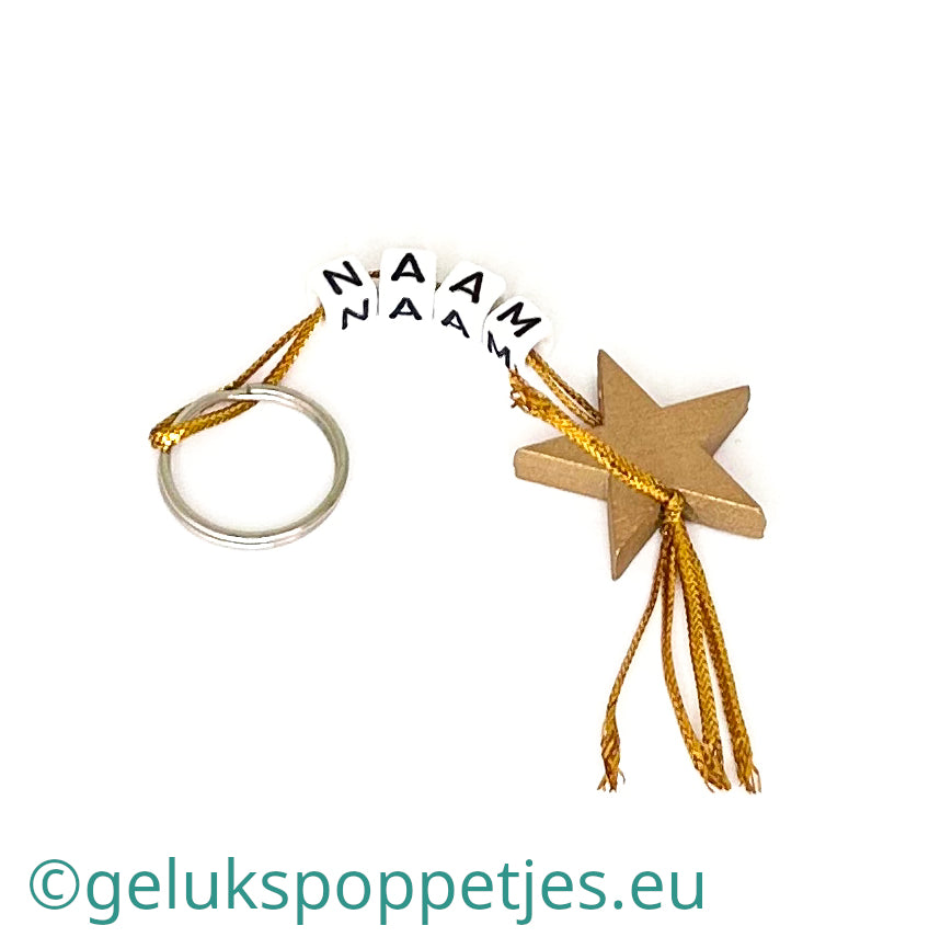 Name keychain with lucky charm star