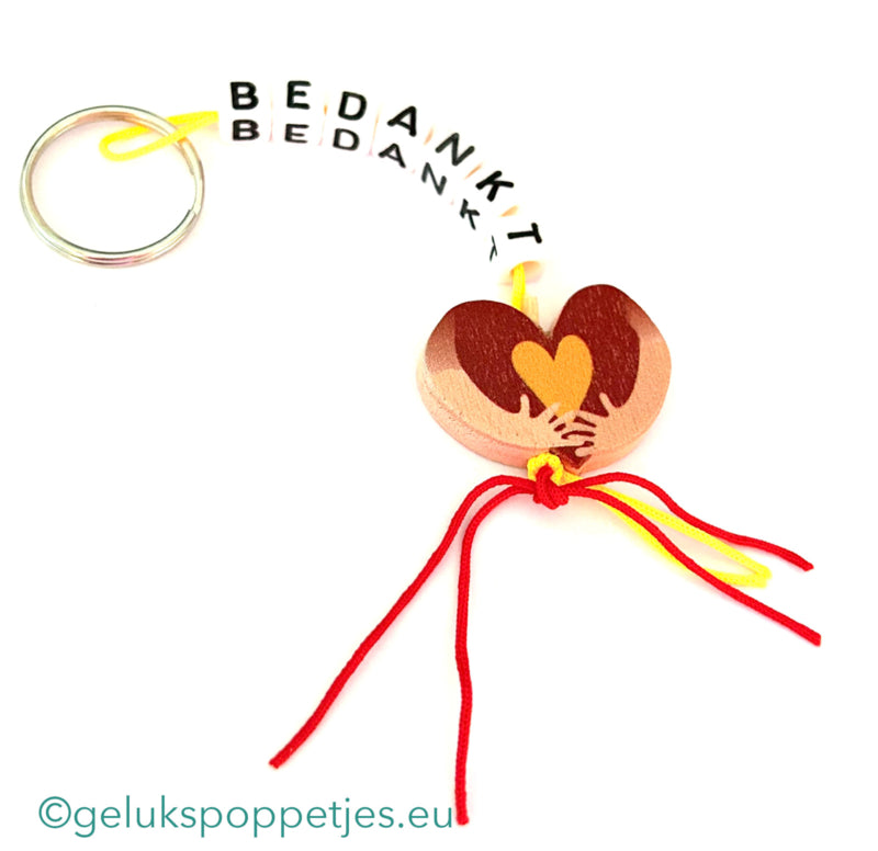 Thank you keychain with lucky charm