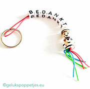 Sleutelhanger bedankt met gelukspoppetje bakkertje
