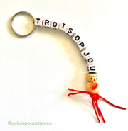 Sleutelhanger trots op jou met gelukspoppetje hartje op de buik