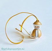 Gelukspoppetje kerstmannetje goud
