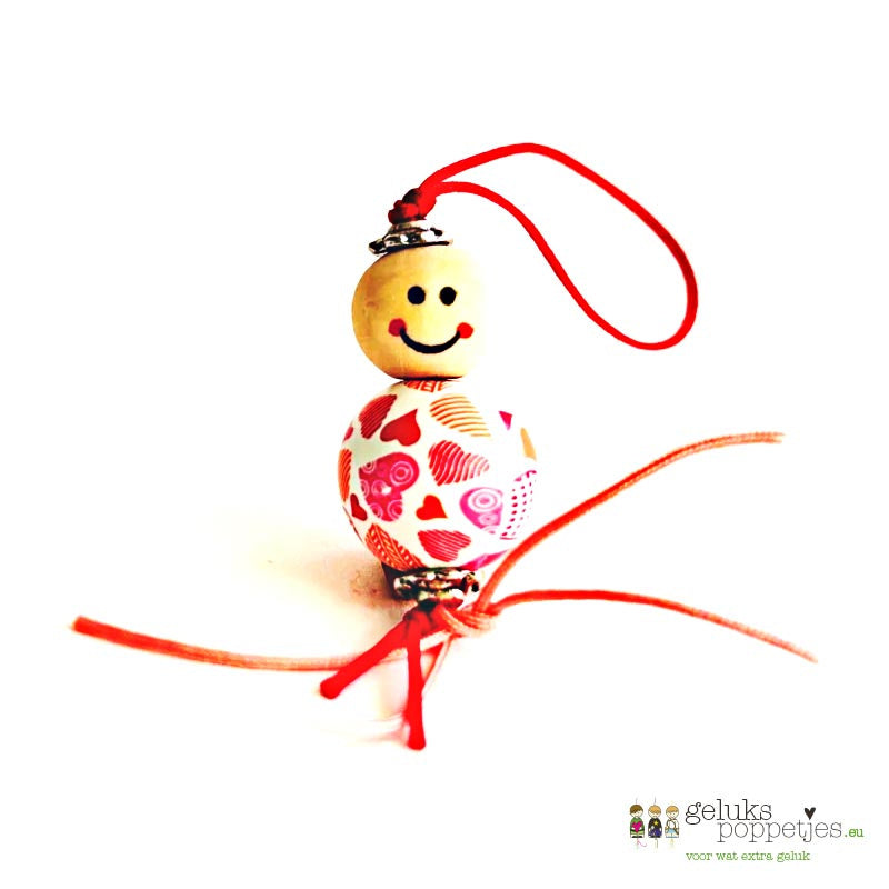 Gelukspoppetje valentijn handgemaakt