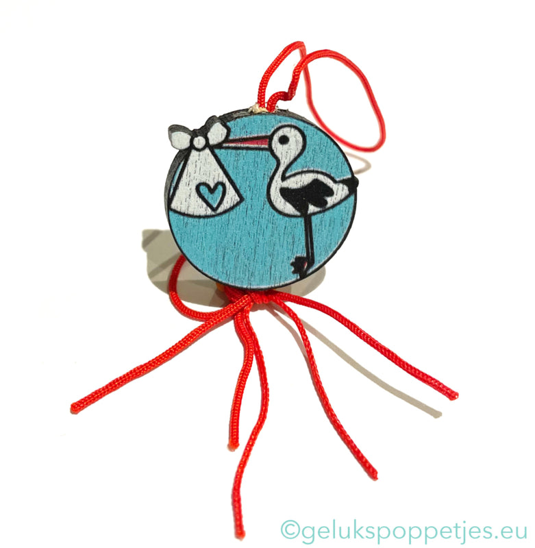 Gelukspoppetje baby ooievaar