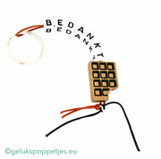 Thank you keychain with lucky chocolate doll