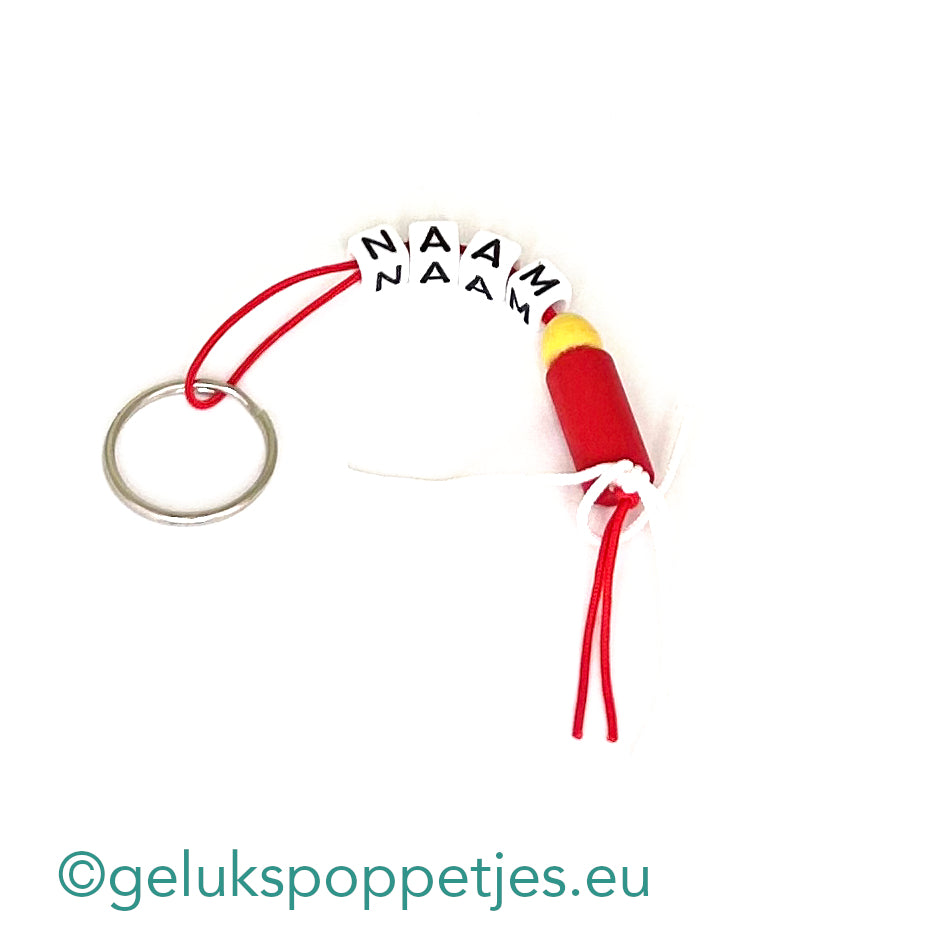 Name keychain with lucky charm candle