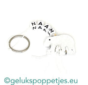 Naam sleutelhanger met gelukspoppetje ijsbeertje