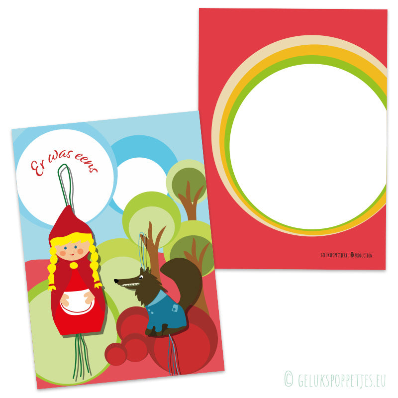 Card Once Upon a Time with Little Red Riding Hood