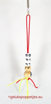 BFF keychain with wooden lucky charm