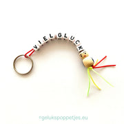 Keyring Viel Gluck with wooden lucky doll