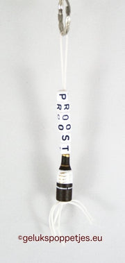 Keychain cheers with lucky charm bottle