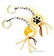 Sleutelhanger I love dogs met gelukspoppetje hondje