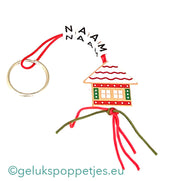 Name keychain with lucky charm gingerbread house
