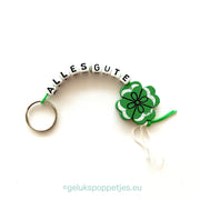 Keyring alles gute with lucky clover doll