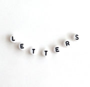 White round letter beads
