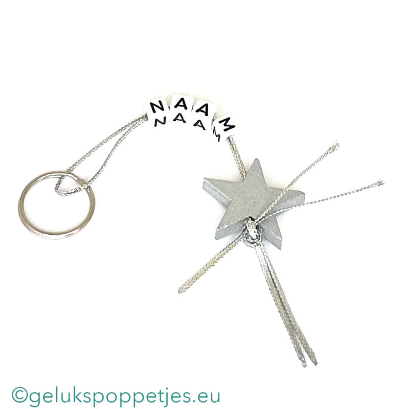 Name keychain with lucky charm star