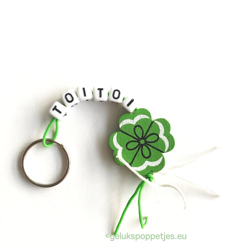 Keyring toitoi with lucky clover doll