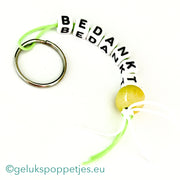 Sleutelhanger bedankt sich mit Gelukspoppetje Tennisball