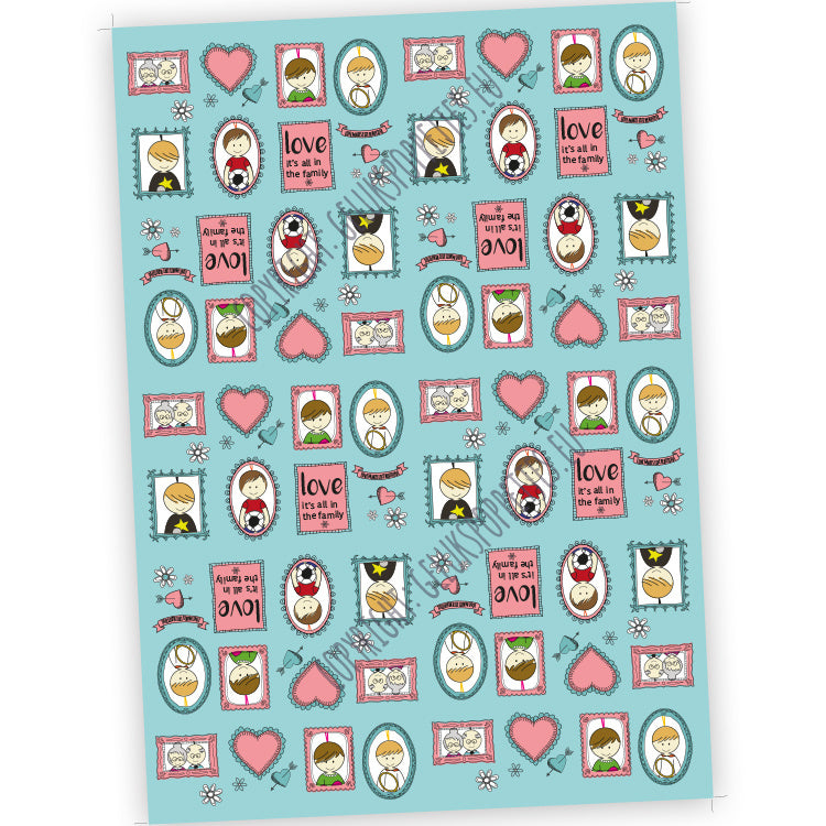 Lucky doll wrapping paper family