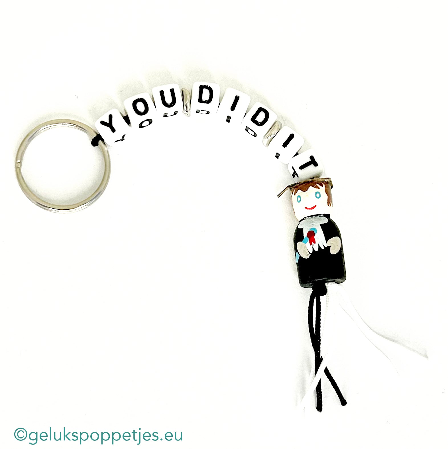 You did it keychain with lucky doll professor