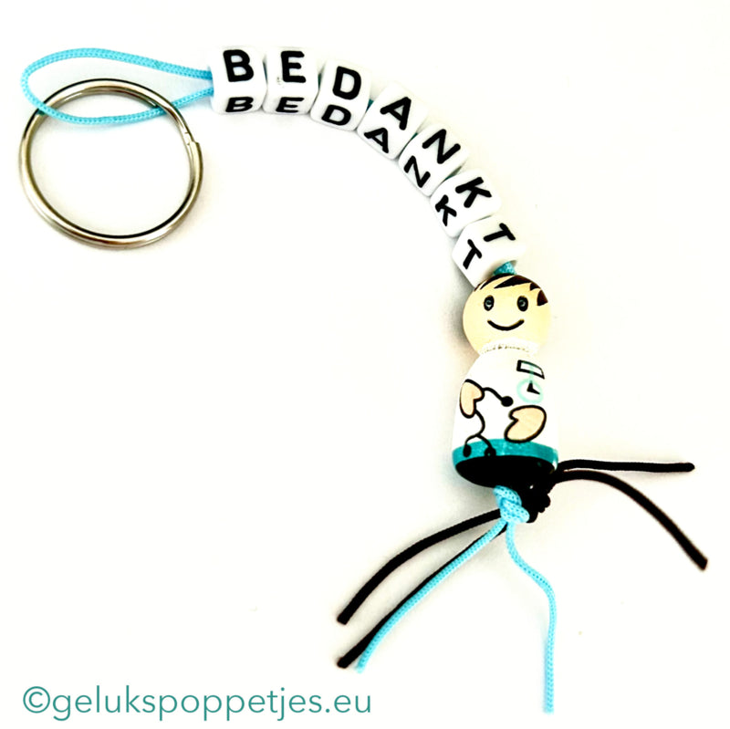 Thank you keychain with lucky charm brother