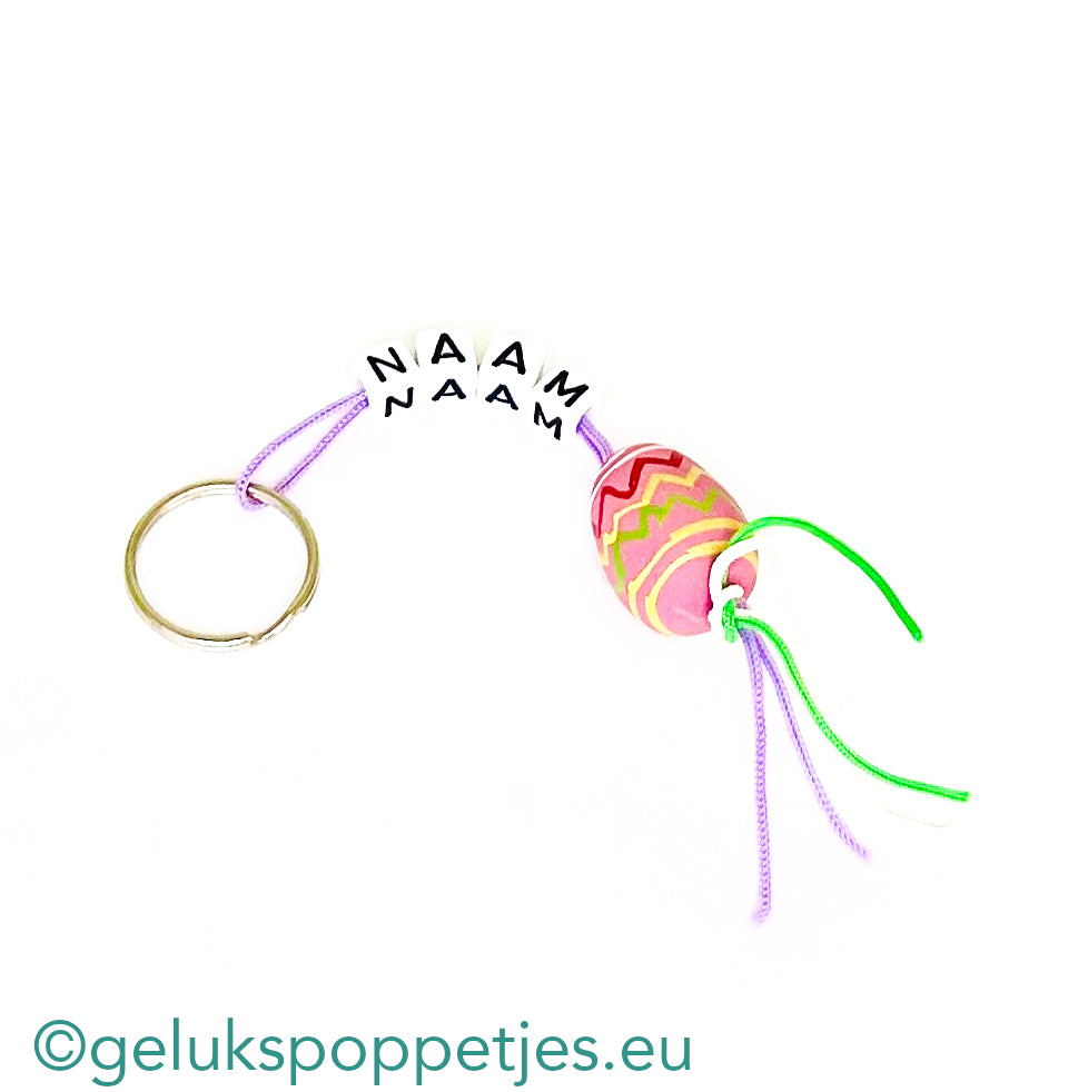 Name keychain with lucky charm Easter egg