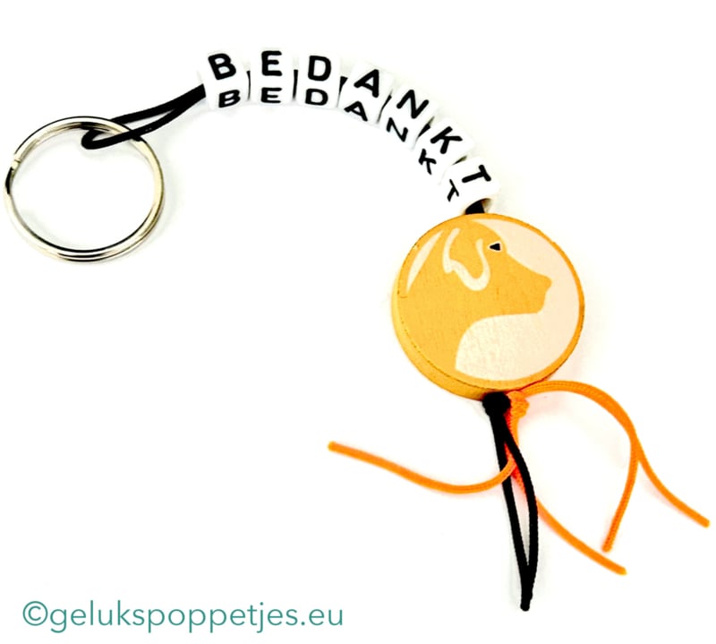 Thank you keychain with lucky dog ​​doll