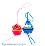 Lucky doll cupcake pink and blue