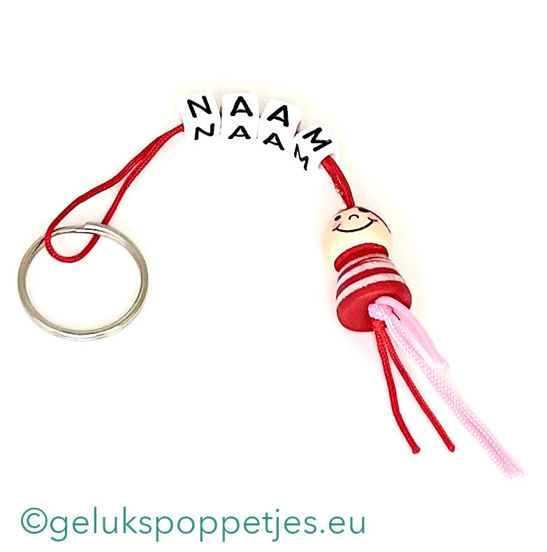 Naam sleutelhanger met gelukspoppetje piraat