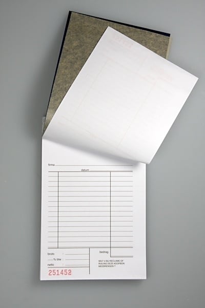 Coupon booklet with carbon