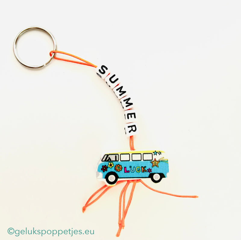 summer keychain with lucky charm bus