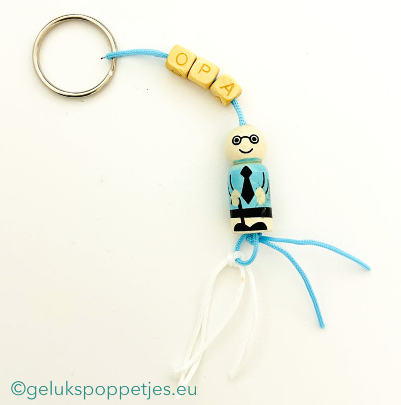 FSC letter key ring grandpa with lucky doll grandpa